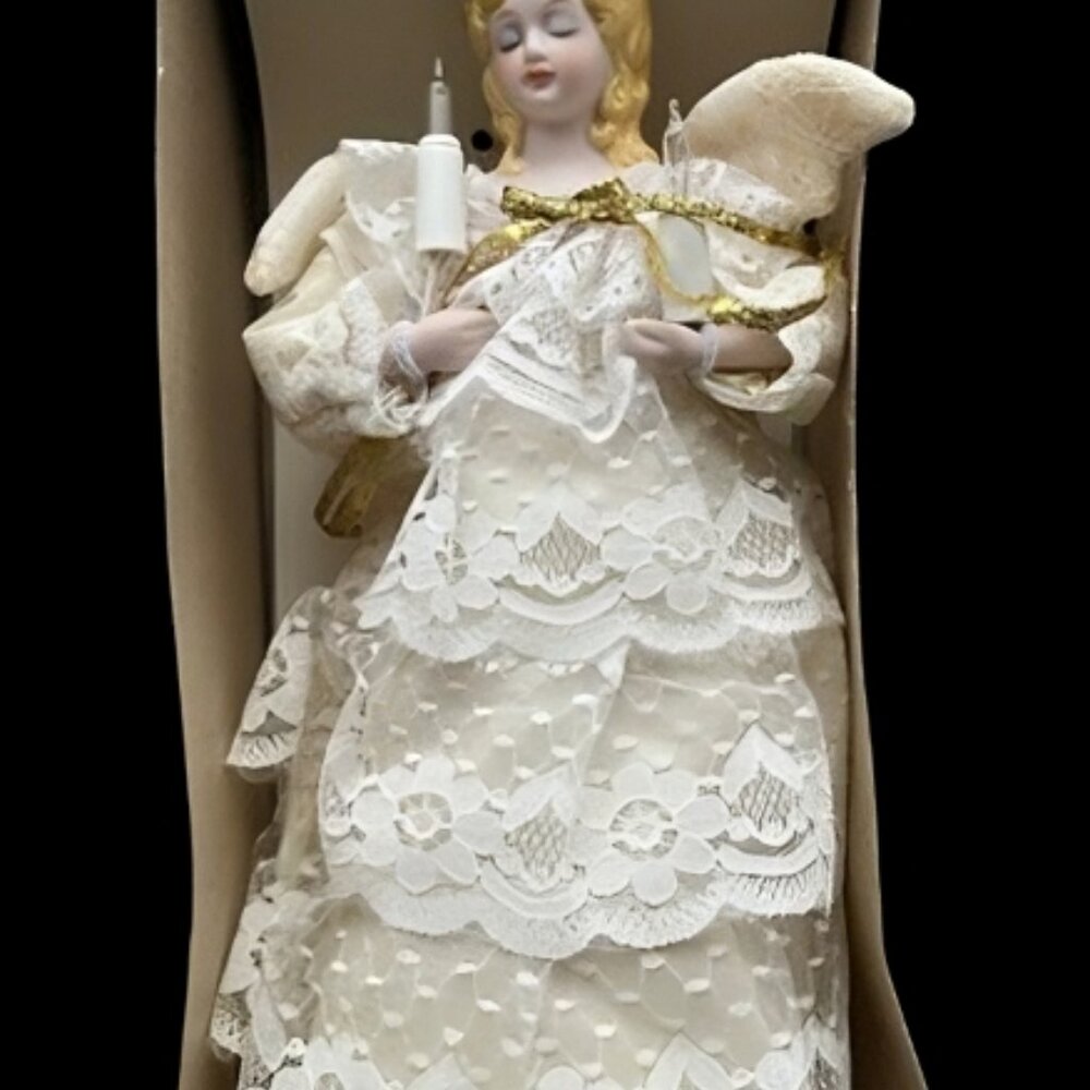 Vintage Christmas Porcelain Angel Tree Top